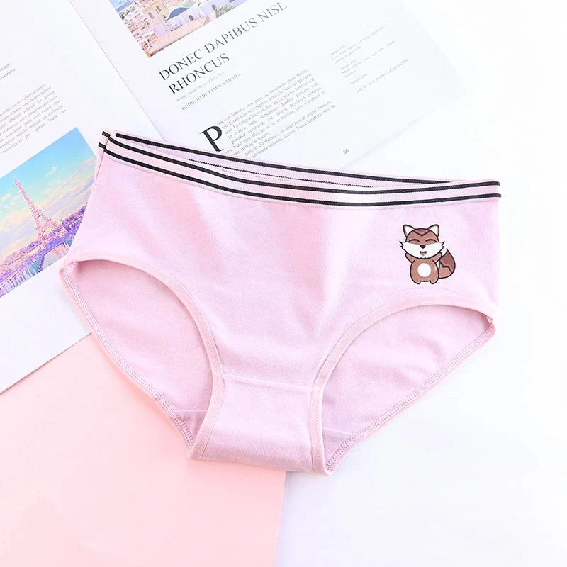 4 Cartoon Animals Panties Women Underwear New Fashion Cotton Gril Briefs Lovely Underwear Shorts Underpant Girls Cute Panty - Color: 4