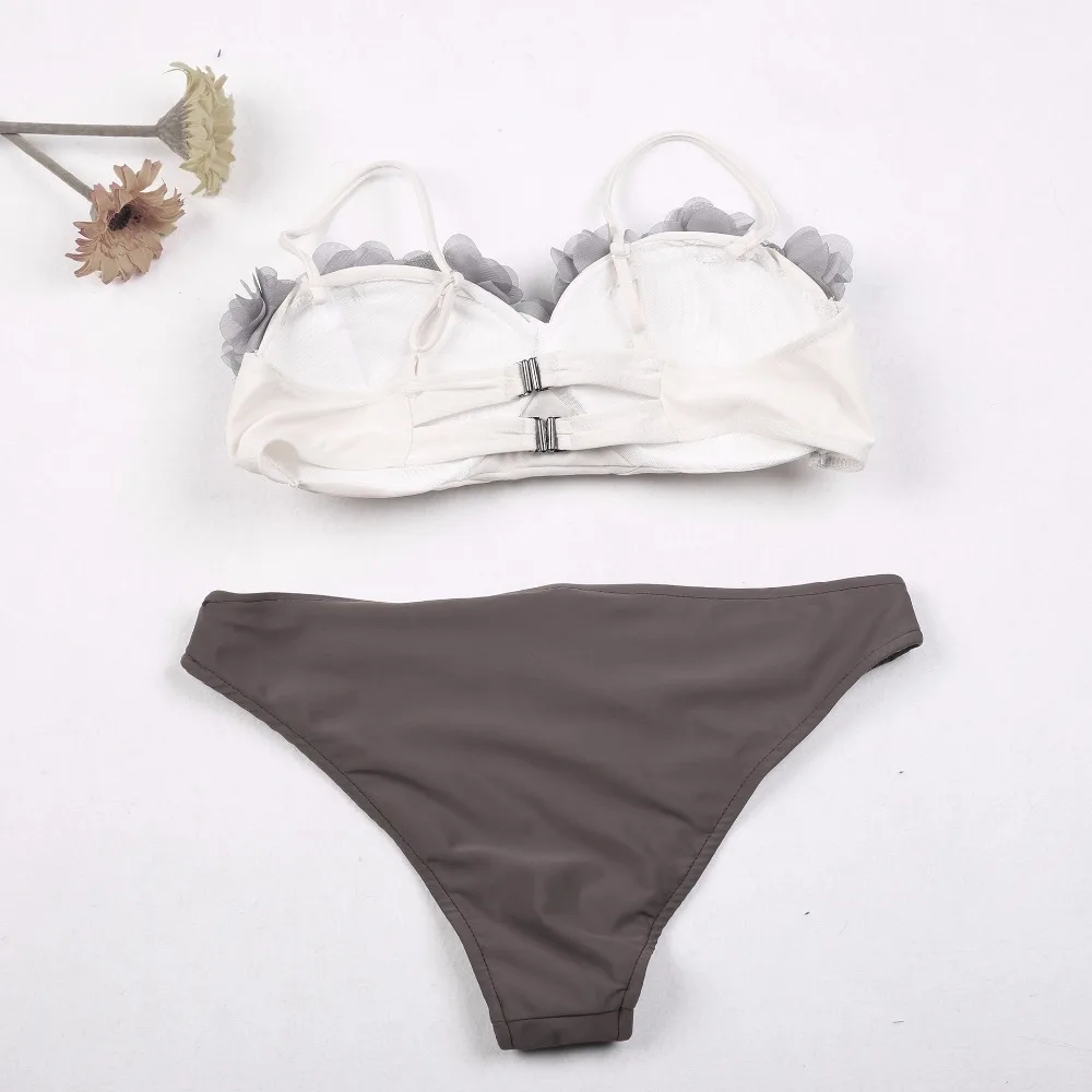 summer Women's superior quality Push Up Swimwear Sexy Flower bandage Bikini Set Halter Straps Tankinis Bathing Suit Beachwear |