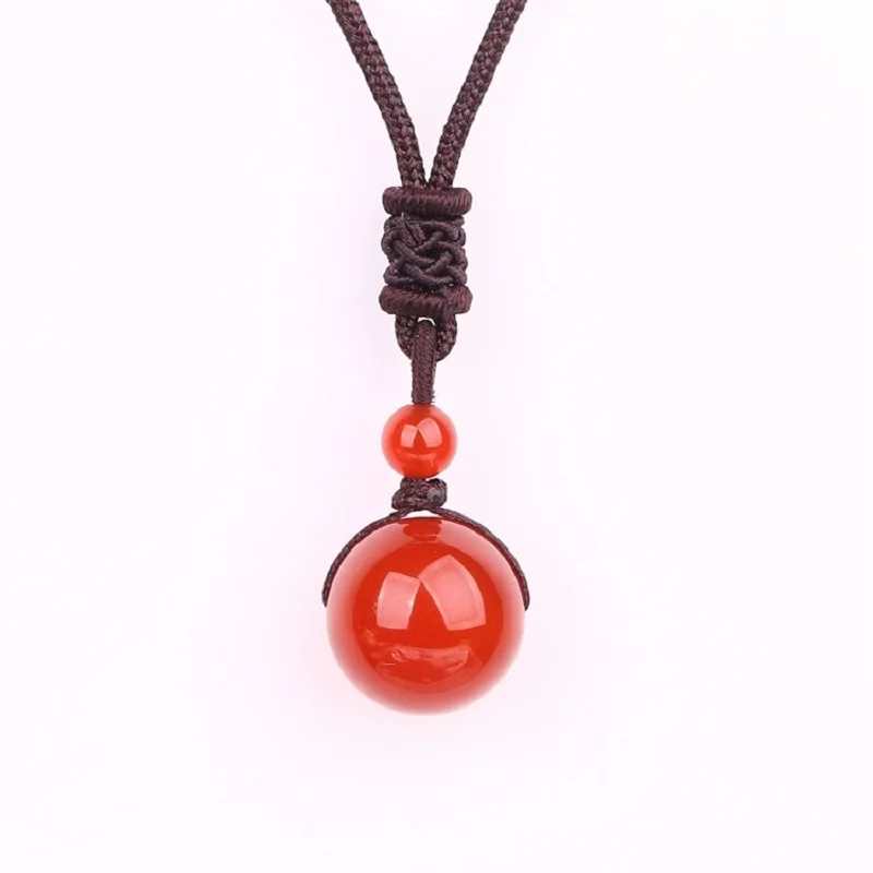 20 мм ожерелье с подвеской из натурального камня Красные кварцевые Хрустальные