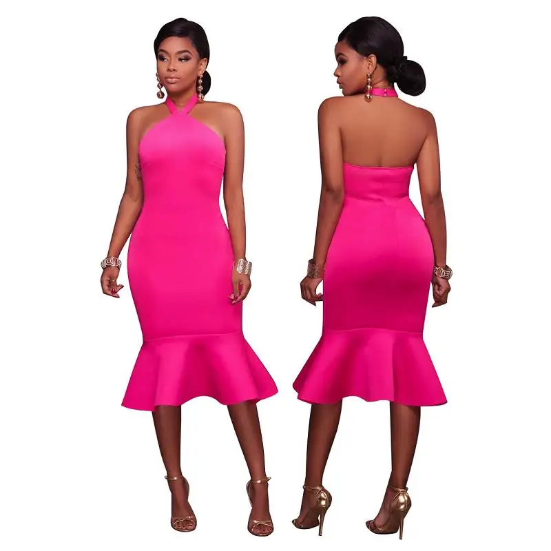Женское облегающее платье с лямкой на шее открытыми плечами|vestido de renda|party dressesvestidos