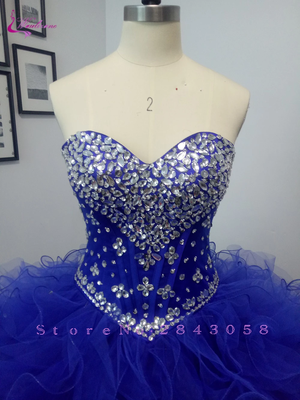 Waulizane яркие цвета бальное платье Quinceanera с задрапированная органза оборками Милая