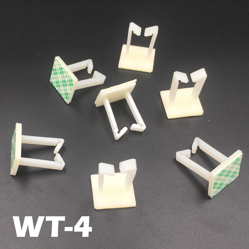 20pcs WT-4 21x18.5 21*18.5mm White Nylon Plastic Self Adhesive Computer Case Wire Cable Fixed Tie Mount Clamp Clip | Обустройство
