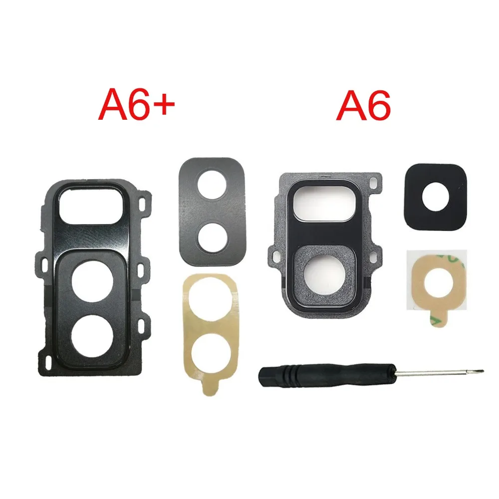 Для Samsung Galaxy A6 2018 A600 A600F A6 Plus A6 + A605F A605 корпус для телефона задняя камера стеклянный держатель объектива Крышка + Инструменты