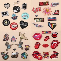 1pcs mix fashion patches for clothing iron on embroidered sew applique cute patch fabric badge garment diy apparel accessories