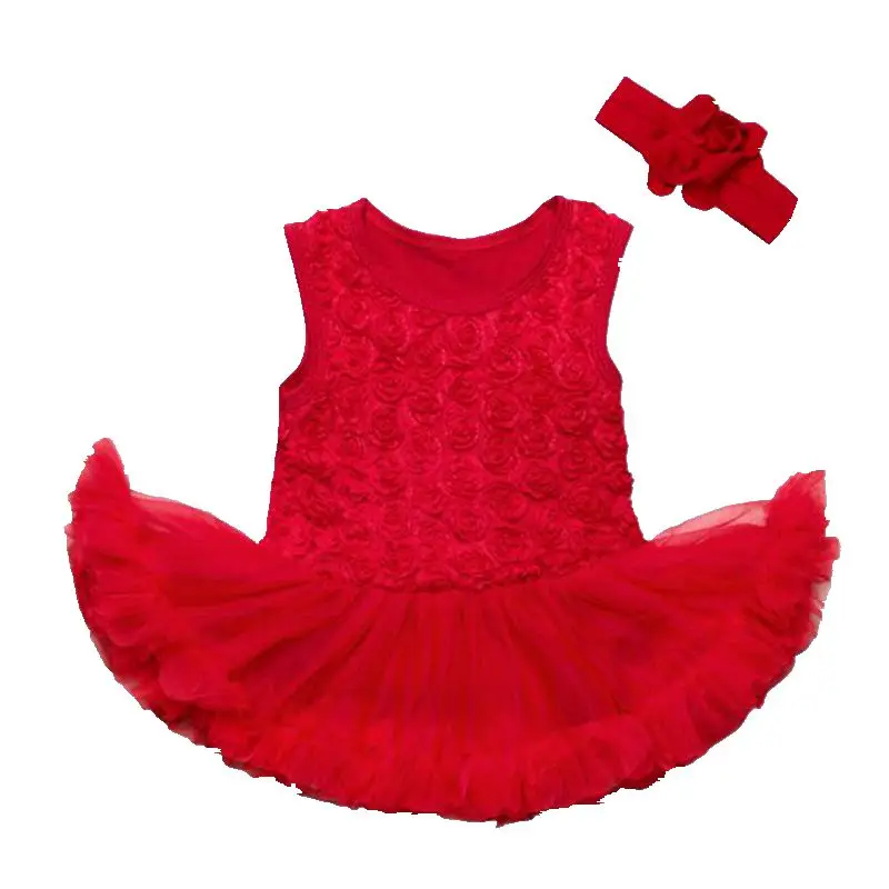 3D Кружево Роуз Свадебные и Новый год костюмы для вечеринок Красный Детские