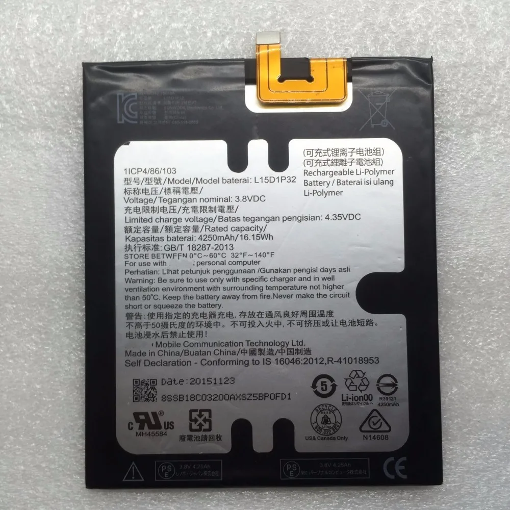 

Аккумулятор L15D1P32 4250 мАч для Lenovo Tab 3 8 Plus TB-8703F 8703N 8703 PB1-750N PB1 750N аккумулятор