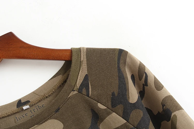 Женская толстовка на весну и осень, Корейская камуфляжная тонкая, свободная, большой размер, повседневная, с круглым вырезом, с длинным рукавом