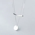 MloveAcc высокое качество 925 Стерлинговое Серебро Ожерелье S925 Бар  Круглый Кулон чистое серебро реальные аксессуары ювелирные изделия подарок мать D