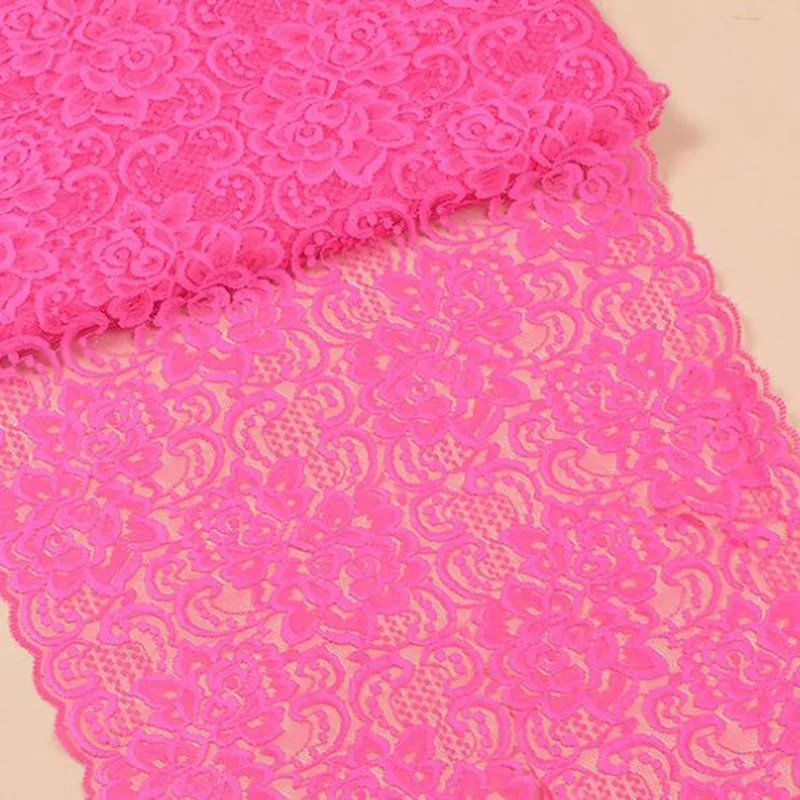 fushia HL 1 ярд 30 см Широкий стрейч кружева DIY Одежда спандекс Нижнее белье свадебное платье ремесла Швейные аксессуары HB008 - Цвет: fushia