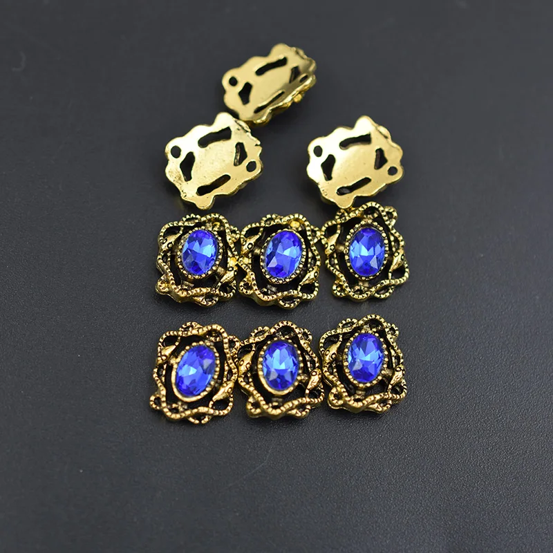 

10Pcs Antique Alloy Hollow Metal 3d nail art decorations charm rhinestone crystal diamonds Stone jewelry accessoires DIY Tools