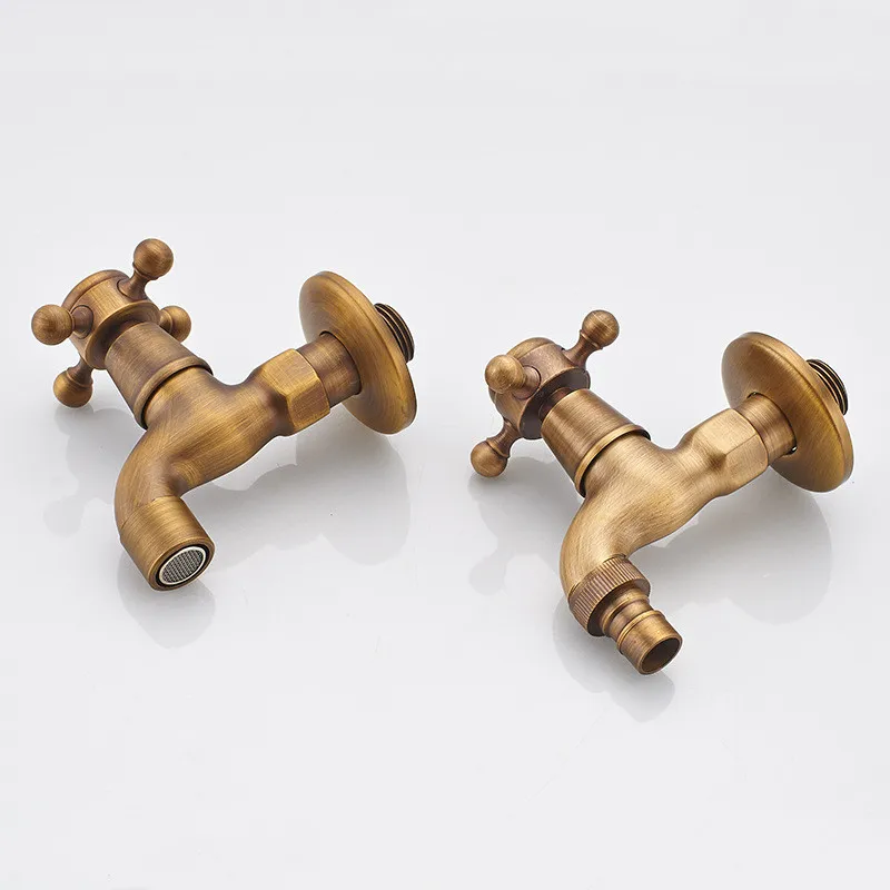 

Washing Machine Faucet Brass Single Cold Wall Mounted Bibcock 1/2 Outdoor Garden Faucet Mop Pool Tap Antique Small Faucet