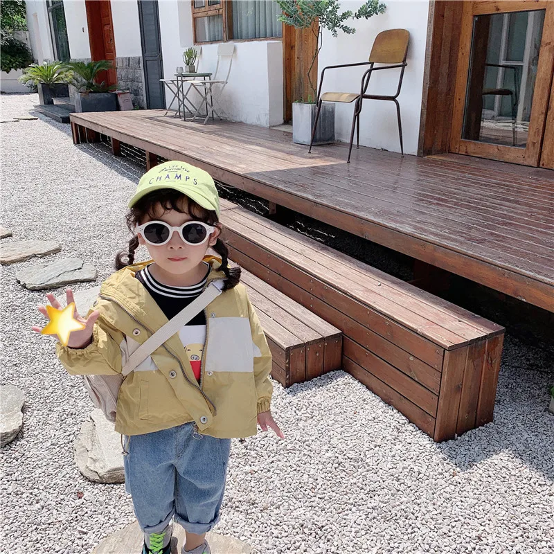 Осенние модные куртки с капюшоном в Корейском стиле пэчворк для мальчиков и