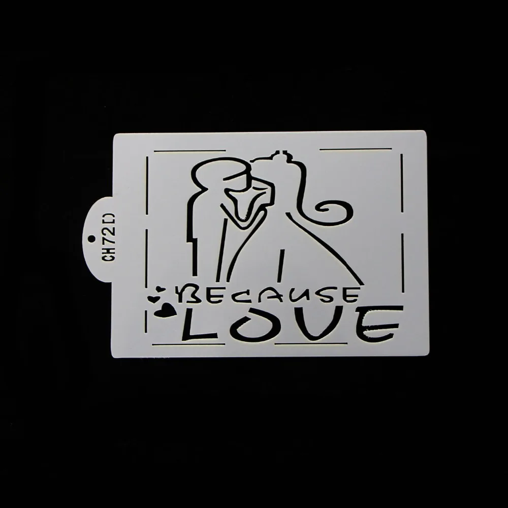 4 шт. полупрозрачный дизайн пластмассовый трафарет для торта влюбленных и