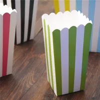 1200pcs Popcorn box colorful chevron stripes dot Gold Gift Box Party Favour Wedding Pop corn kid party decoration bags loot