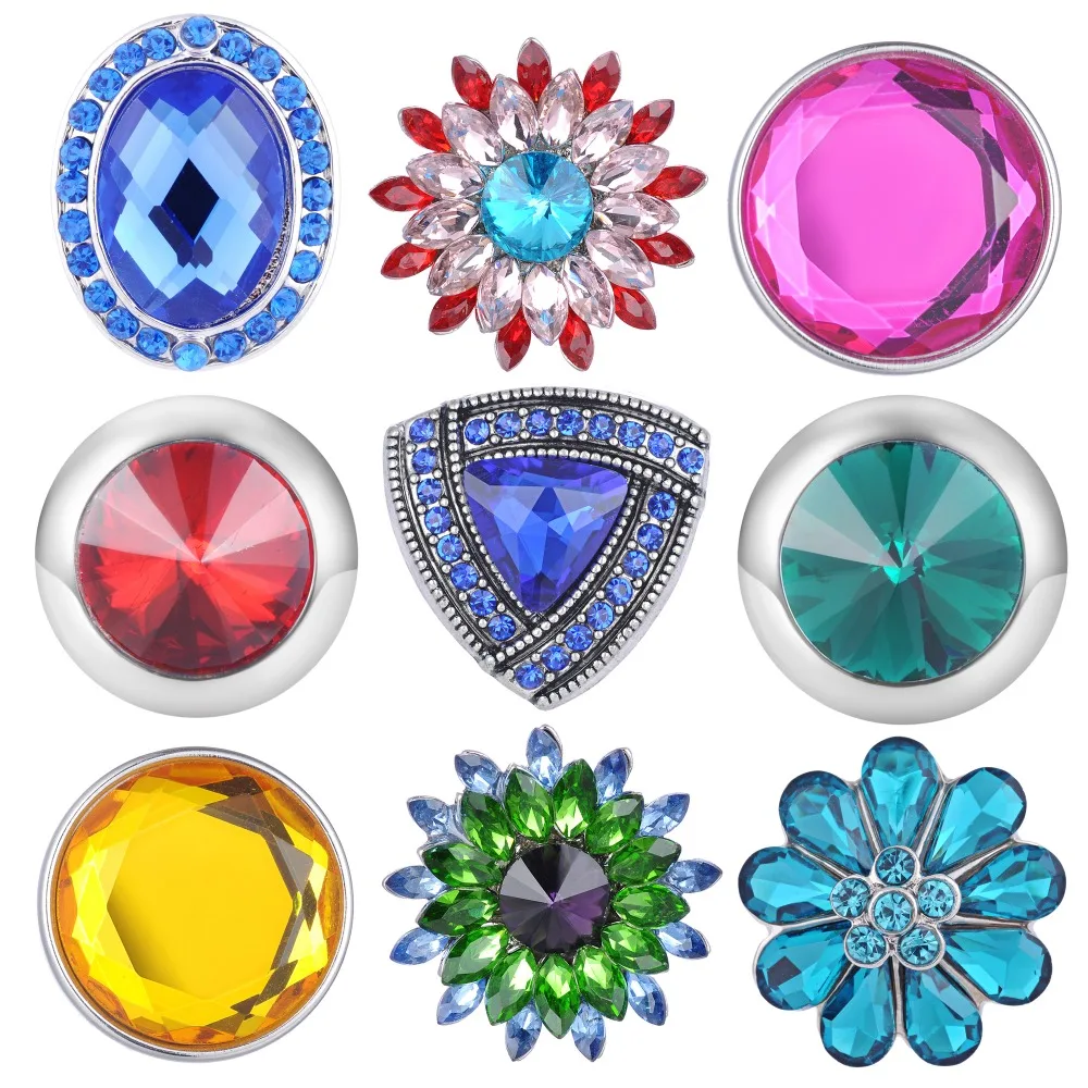 

10pcs Newest Styles Lake Blue Snaps Mix Pack 18mm GingerSnaps Snap button Charms Snap Jewelry VN-1981