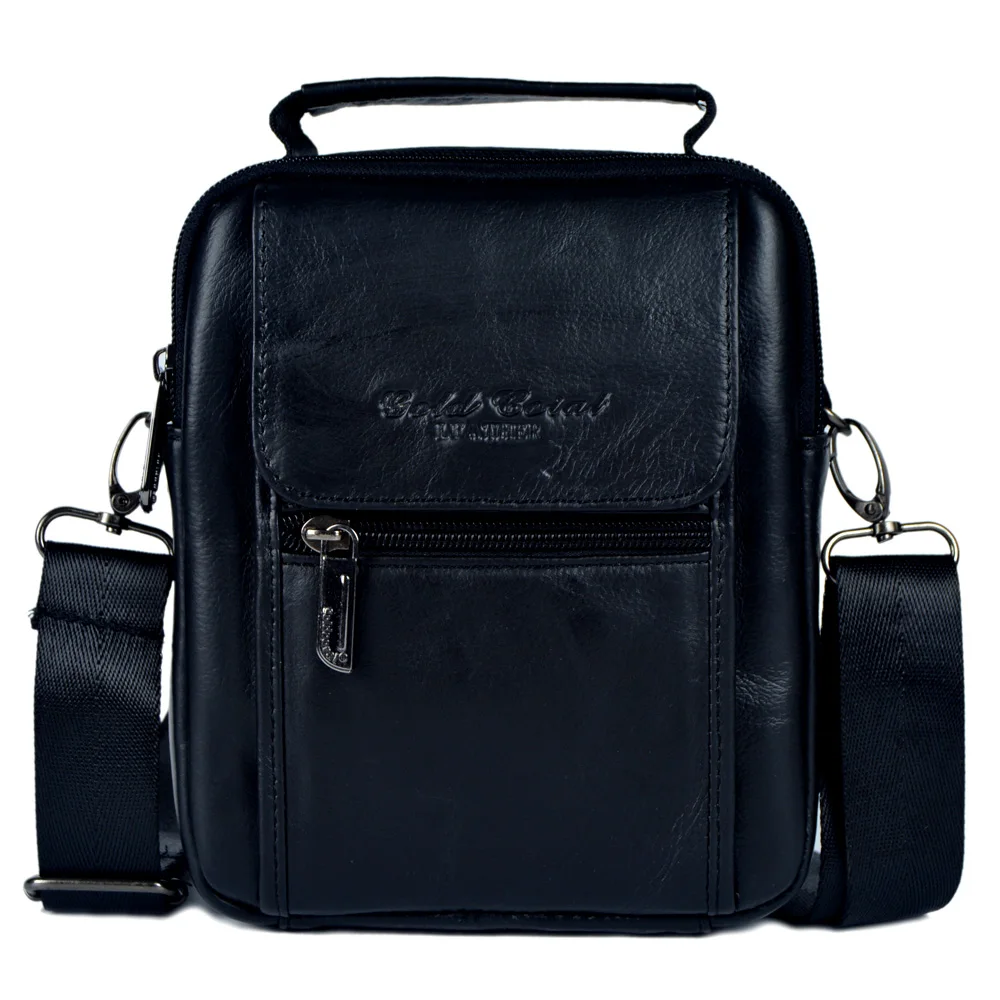 Золото Коралл натуральной кожи мужской небольшой Курьерские сумки для мужчин