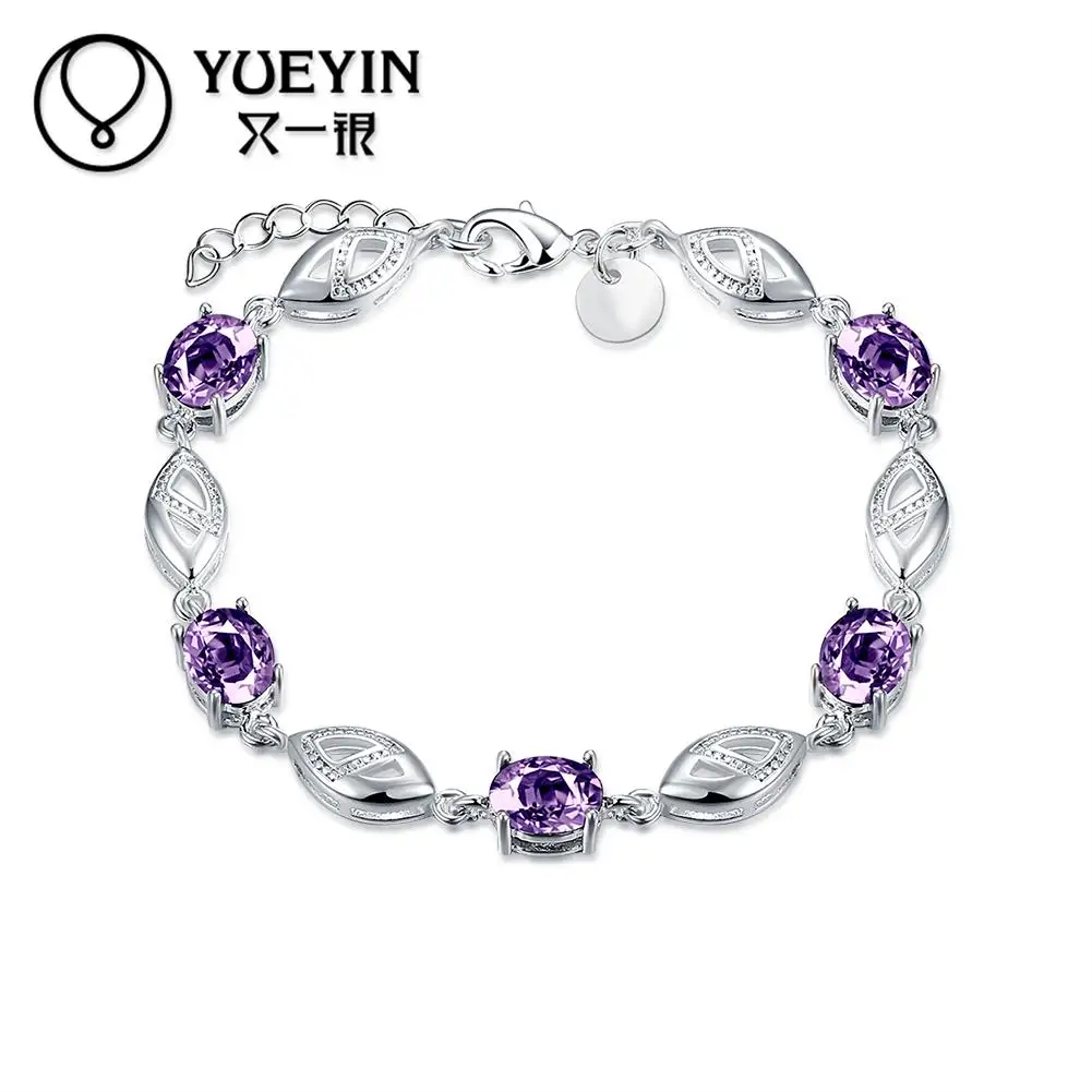 

Silver plated bracelet&bangles for women fashion jewelry bracelet Bracciali gift Simple and elegant Never fade