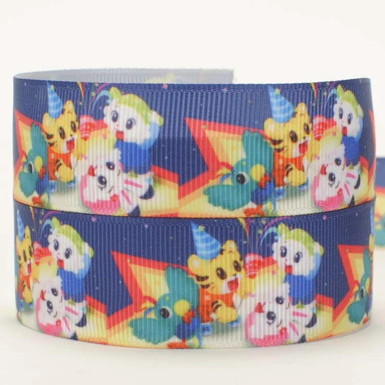 7/8 &quot22 мм мультфильм тигр Лента печатная лента с рисунками grosgrain бесплатная