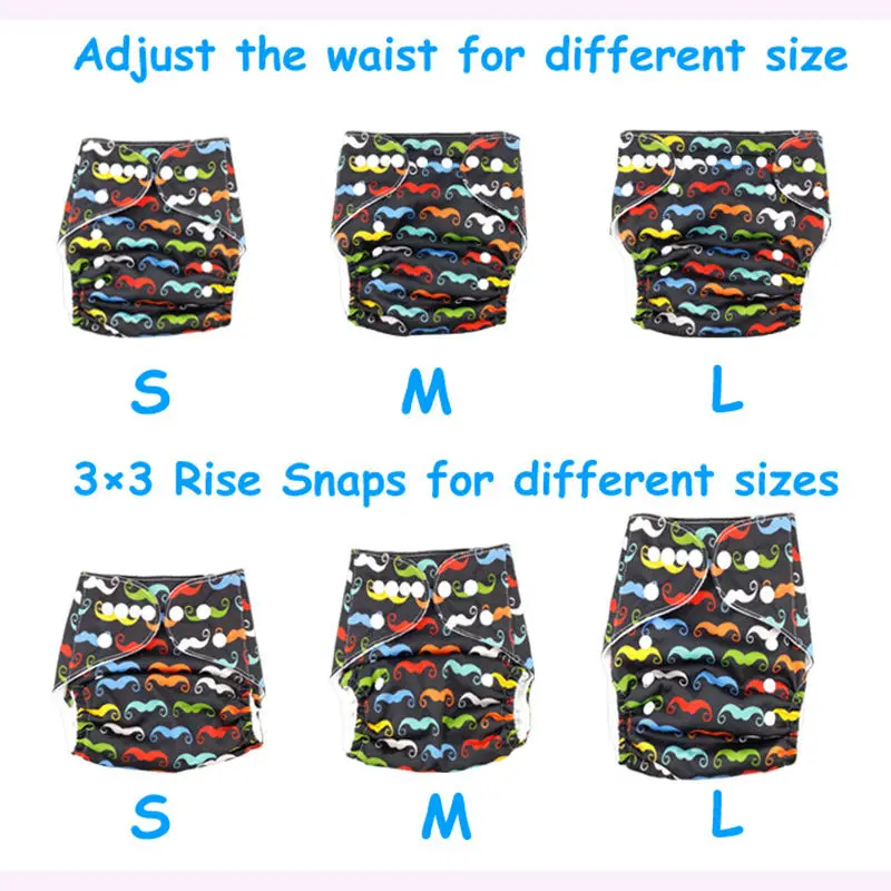 

Premium Machine Print Pocket Diaper Overnight Leakproof Cotton Baby Cloth Diaper Cover Reusable Nappies For Babies L-Series