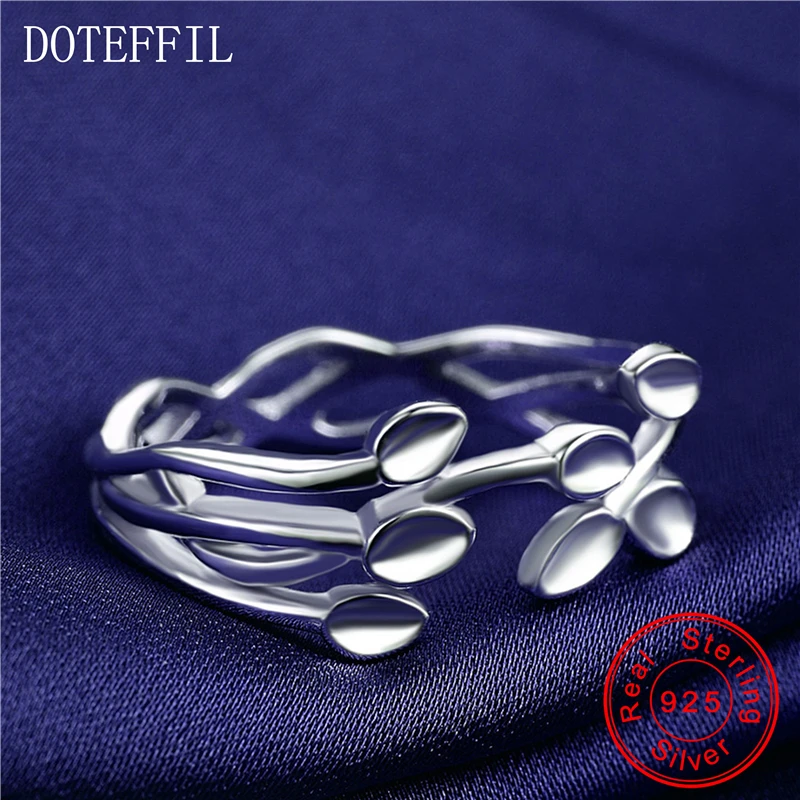 Серебряные кольца DOTEFFIL Solid 925 пробы Женские Ювелирные изделия|925 sterling silver ring|sterling