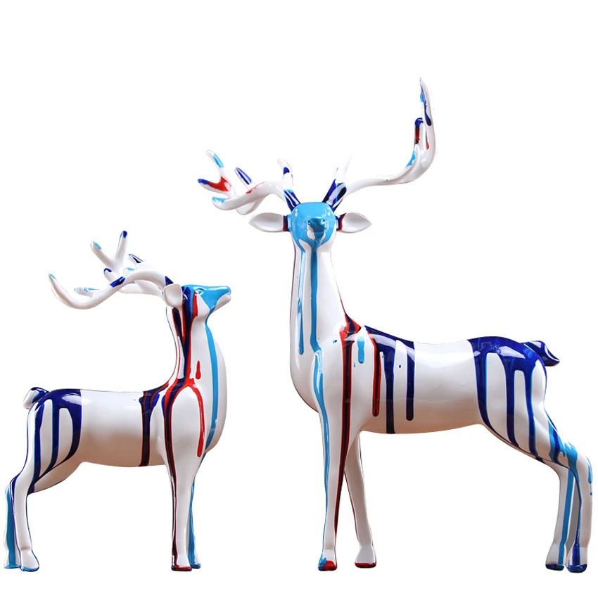 

High quality Europe resin deer Carving Handicraft Furnishing Articles Home Decor Figurines & Miniatures Desktop Arts and Crafts