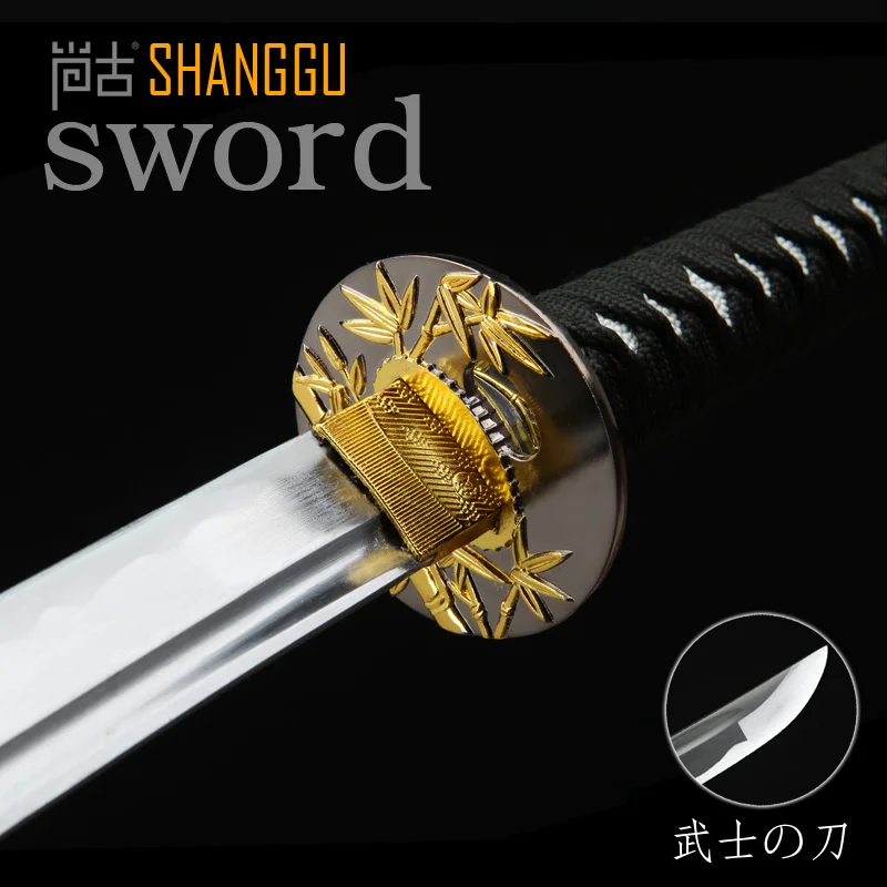 Бамбуковый углеродный самурайский меч черные ножны реквизит для фильмов