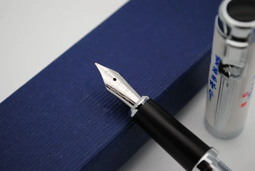 JINHAO 950 Роскошная перьевая ручка сине белая фарфоровая чернильная перо|Перьевые