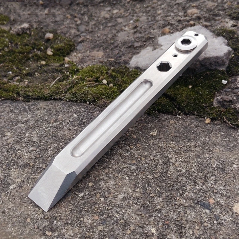 EDC titanium TC4 124 мм Длина 74 мм толщина EDC Prybar Cowbar Pry Bar 50 г с шестигранным гаечным ключом гаечный ключ фреза обработка