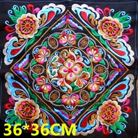 A 35*35 см винтажные квадратные нашивки с вышивкой этнические Мяо нашивки Швейные аксессуары сумки для одежды Diy вышитые цветочные нашивки - Цвет: A