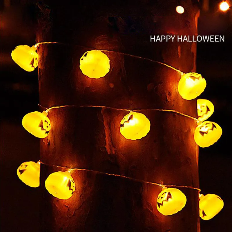 1set/lot Halloween Prop Pumpkin LED Light String Lamp White and Colorful Rope For Party Club Decorations | Дом и сад
