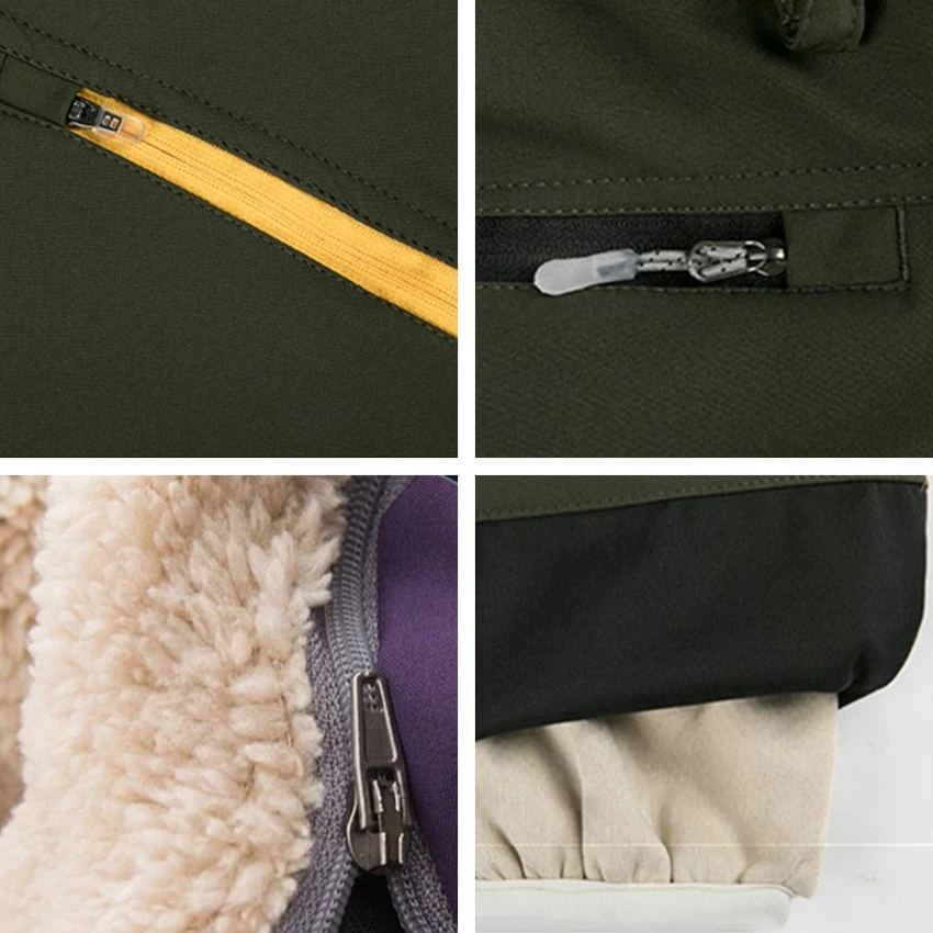 Горные мужские и женские Зимние флисовые штаны из 2 предметов уличные съемные