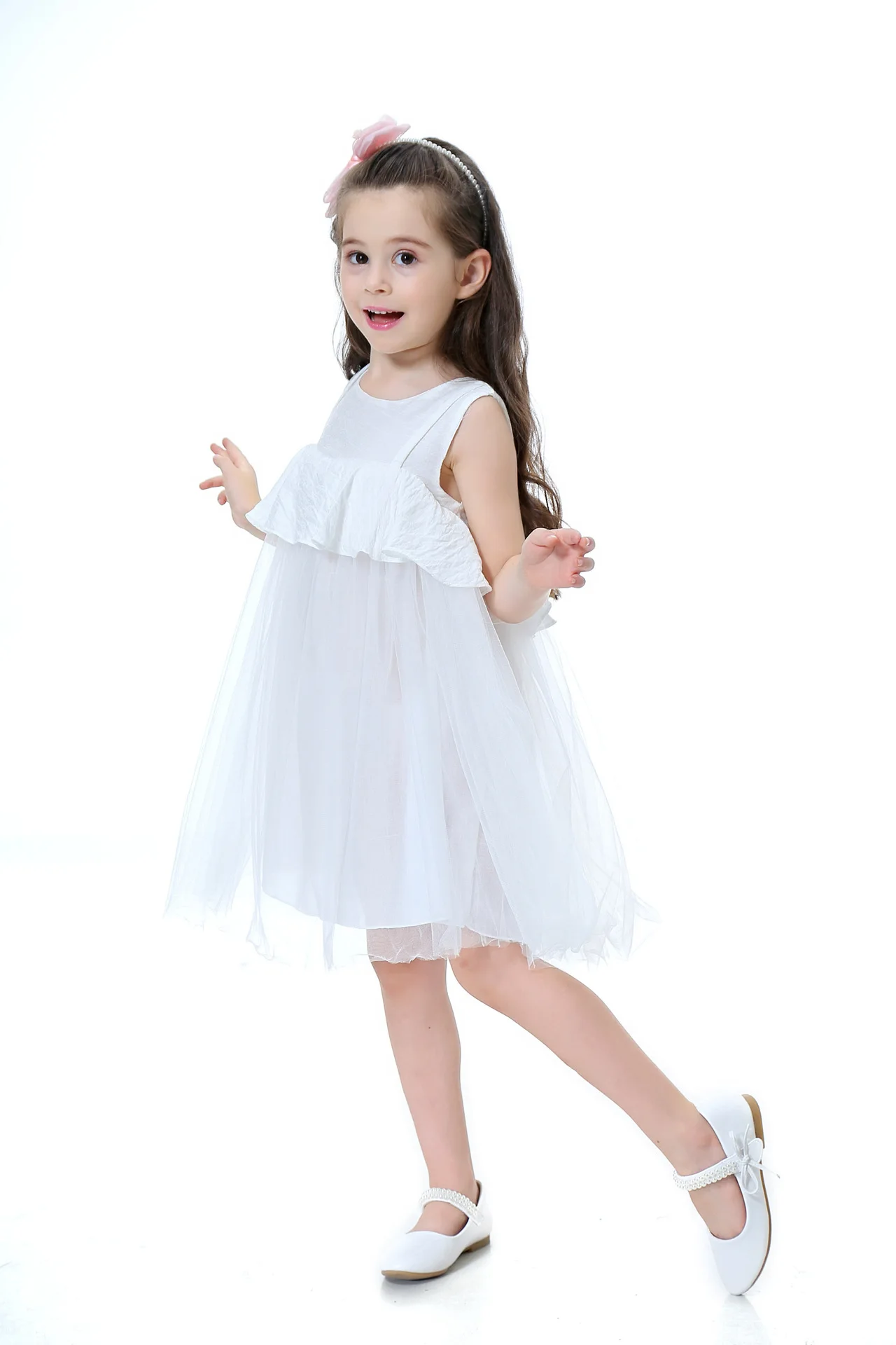 Girls Dress 2019 New Summer Mesh Clothes White Princess Ball Gown Children Baby Kids Clothing | Детская одежда и обувь