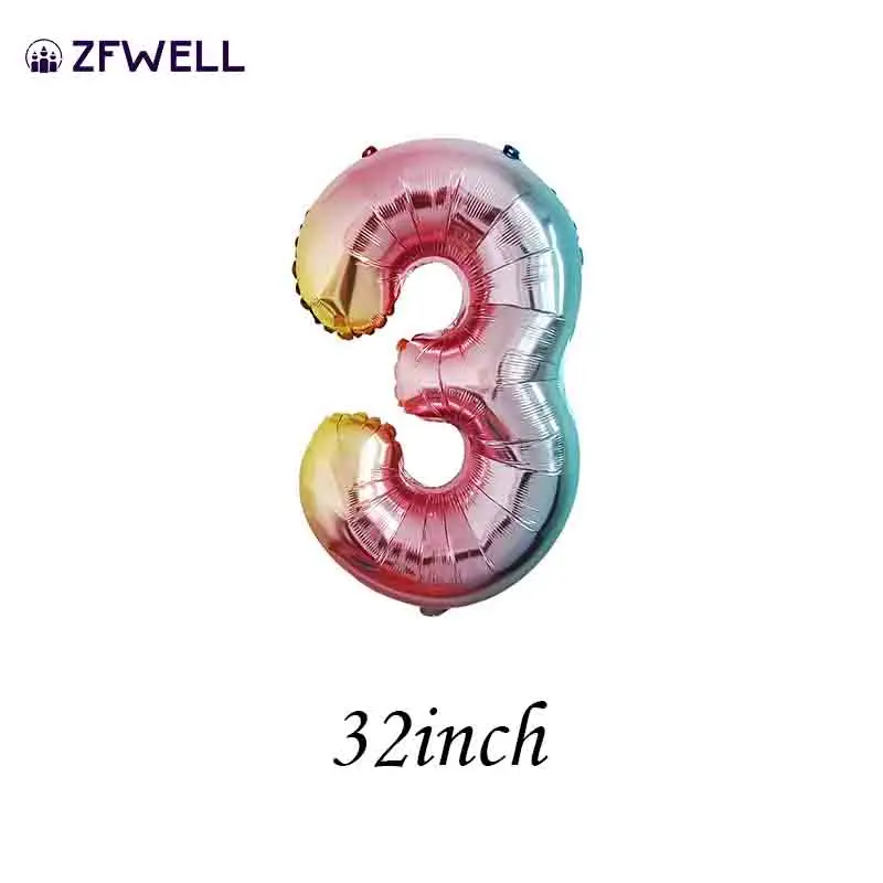 ZFWELL 32 дюймов алюминиевая пленка градиентный цифровой Воздушный шар День