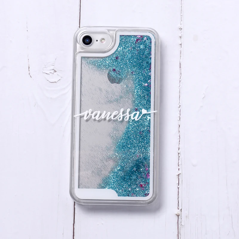Индивидуальный заказ для iPhone XR 6S XS Max 7 7Plus 8 8Plus X 11 Pro Max жидкий Блестящий Серебряный Блестящий Мягкий чехол для телефона
