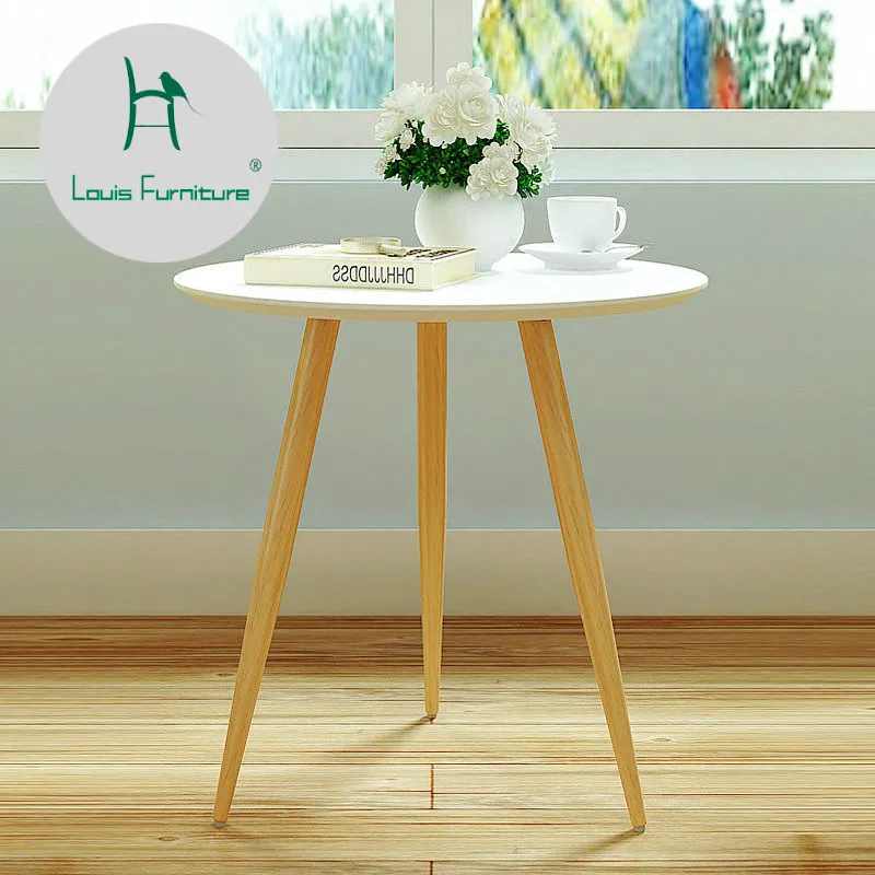 

Louis Fashion Coffee Tables North European Small Simple Leisure White Balcony Round