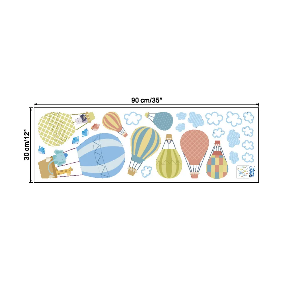 Hot Air Balloons Animals wall stickers decals baby children Nursery bedroom living room decoration wall sticker Home Decor 1pc