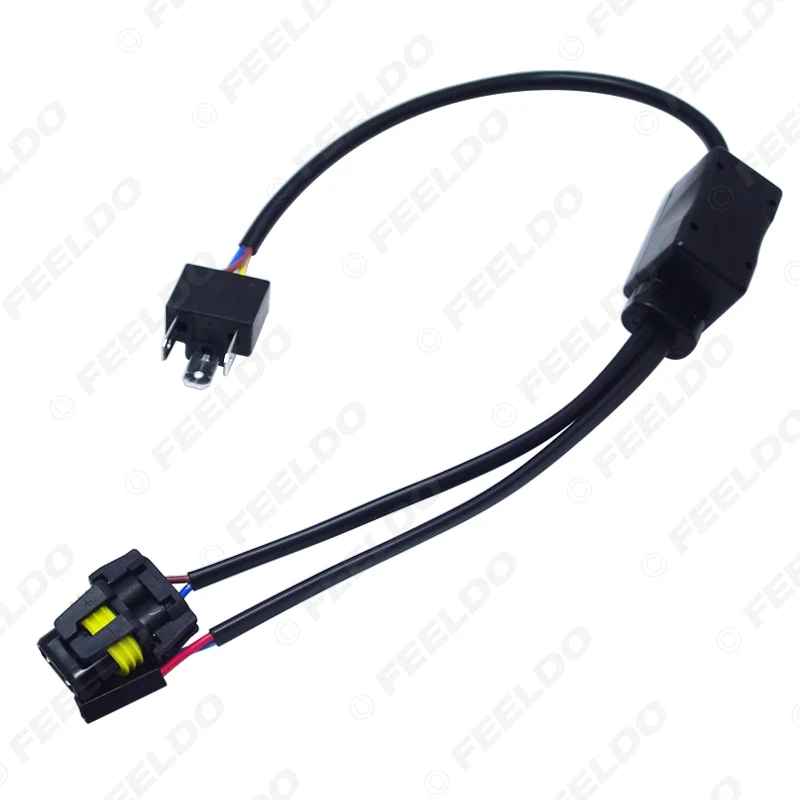 Биксеноновые HID лампы FEELDO 1 шт. упрощенные H4/9003/HB2 Hi/Lo реле жгута проводов