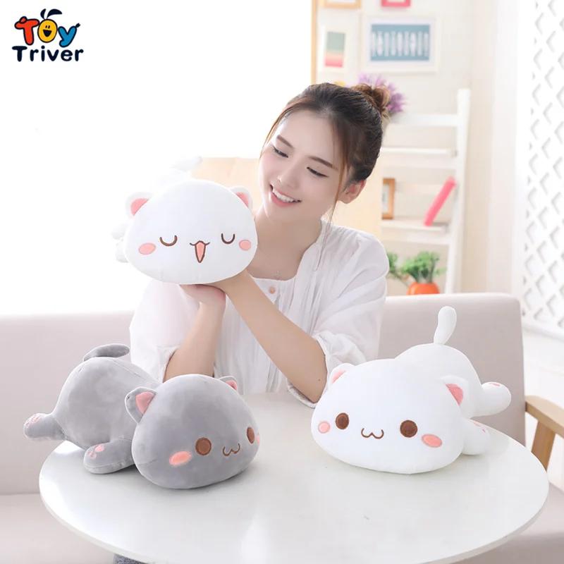 Kawaii плюшевая игрушка для лежа кошки тройник чучела котов кошечка диванная