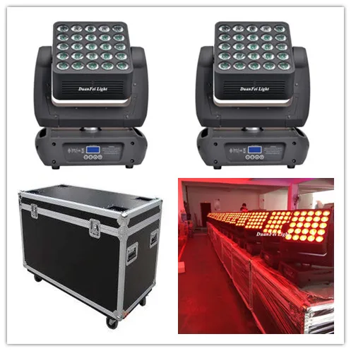 6 шт. + 3 flycase 5x5 светодиодная матрица с движущейся головкой точечным управлением rgbw