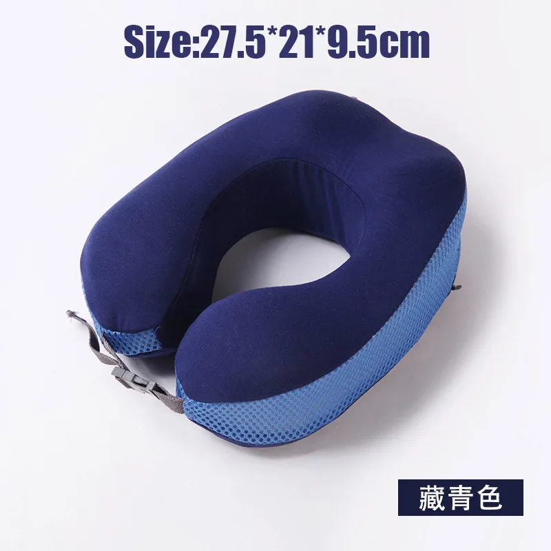 D-Dark Blue U-образная подушка из пены с эффектом памяти Ортопедическая подушка для шеи путешествия самолет подушка для шеи для самолета Твердые Подушки для сна для путешествий - Цвет: D-Dark Blue