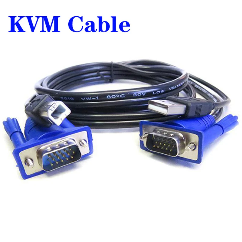 1.5 м USB KVM SWITCH кабель 2 в 1 Тип до b 4PIN + Стандартный VGA SVGA 15pin PC компьютер принтер