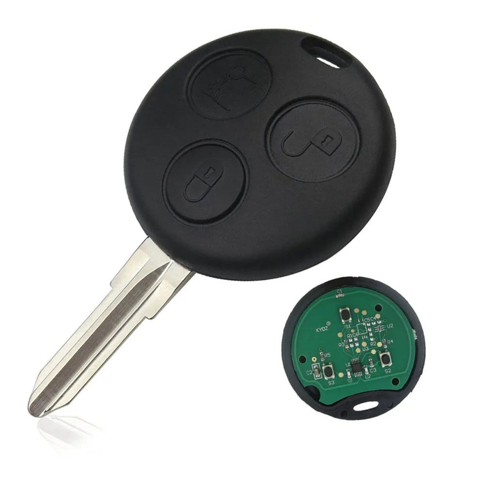 Портативный 433 92 МГц 3 кнопки умный дистанционный ключ для Benz Smart Fortwo Forfour Roadster