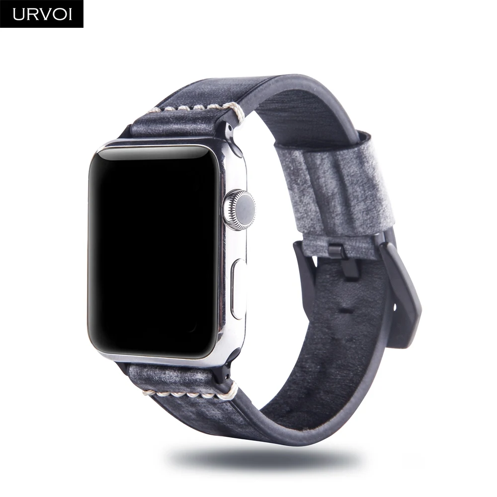 URVOI ремешок для apple watch series 4 3 2 iwatch натуральная кожа черная пряжка белый туман воск