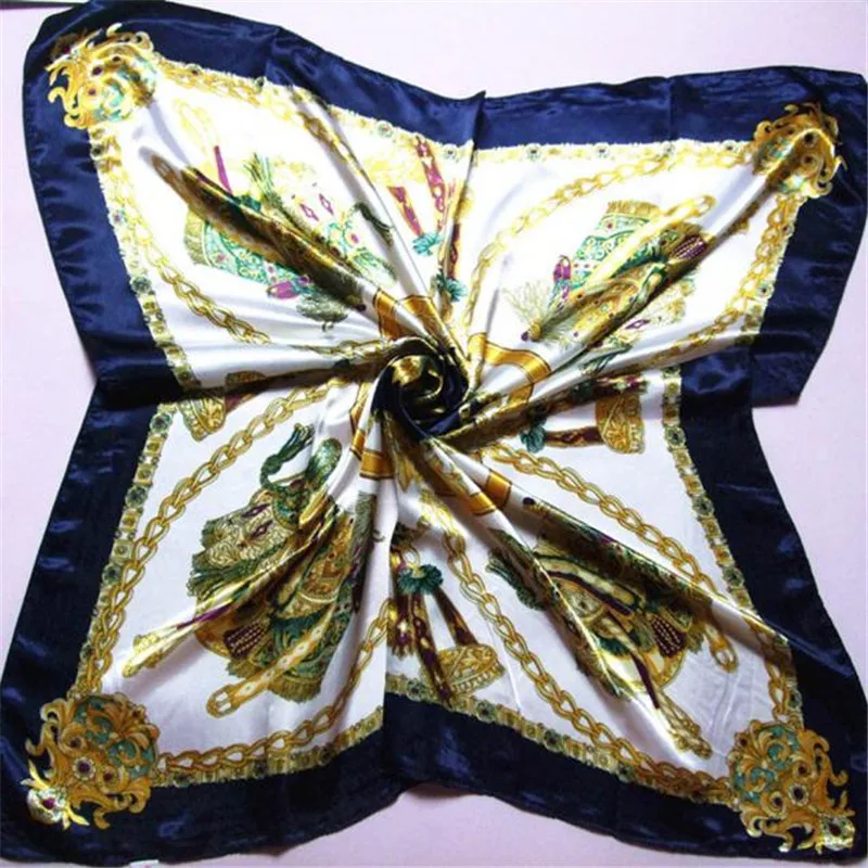 Fashion Women Big Size Silk Square Scarf 90*90cm Imitated High Quality Shawl wrap designer red blue |