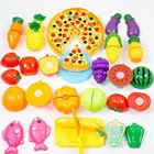 Детский игровой домик, игрушка, набор для ролевых игр, развивающие игрушки, пластиковые овощи для резки фруктов, пицца, кухня, классические детские игрушки, 24 шт.