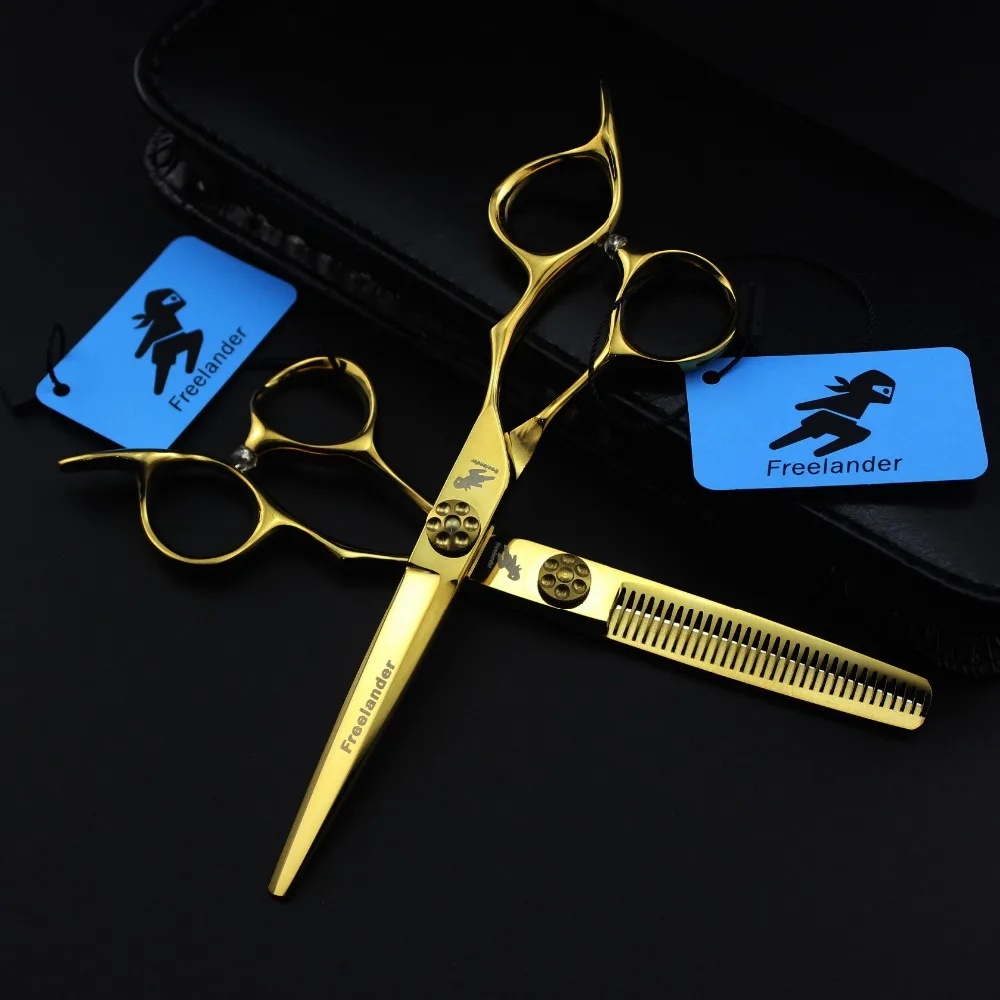 

Freelander 6 inch Hair Scissors Cutting /Thinning Hairdressers Scissors Titanium Salon Shears Tools for a Barber and household