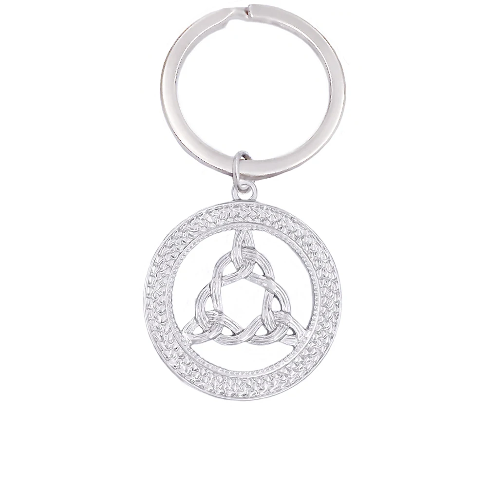 Двойной нос сплав посеребренный религиозный злой узел Triquetra Trinity Pewter Брелоки для