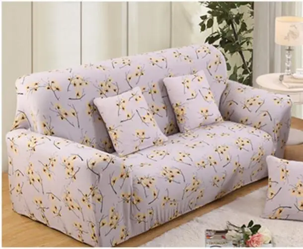 Чехол для дивана в бежевую полоску большой Эластичный гибкий чехол