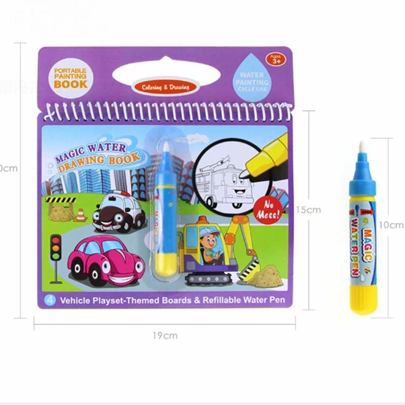 

1Set Montessori Coloring Book Doodle & Magic Pen Painting Drawing Board For Kids Toys Magic Water Drawing Book Birthday Gift
