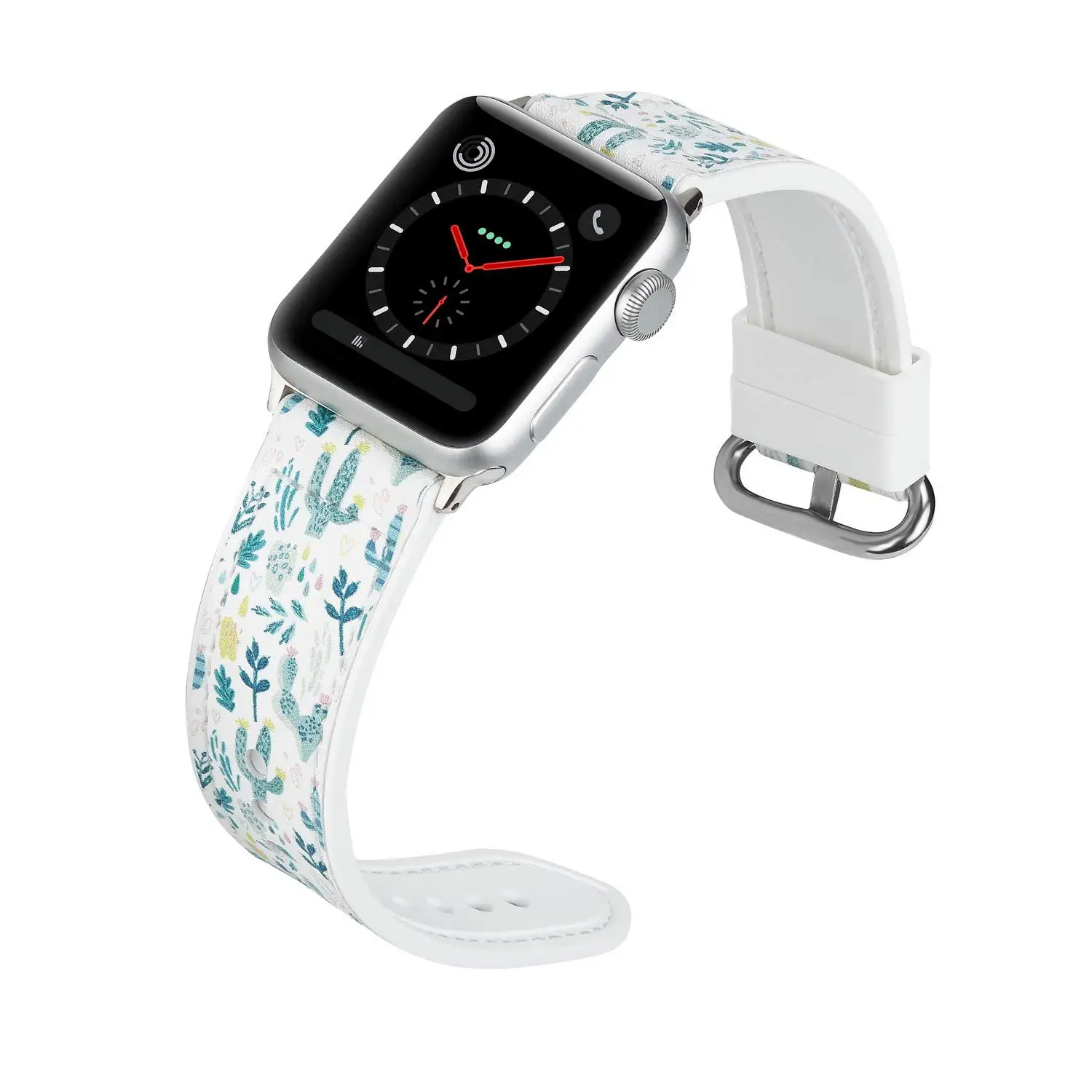 Ремешок для Apple Watch, 38, 42 мм, версия 40/44 мм, с цветочным узором и изображением оленей из силикона и кожаный ремешок для наручных часов iWatch, ремешок для Apple Watch браслет Series 5 4 3 2 1